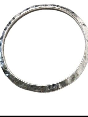 Lucky Brand Silver Toned Hammered Thin Bangle Bracelet  Silver